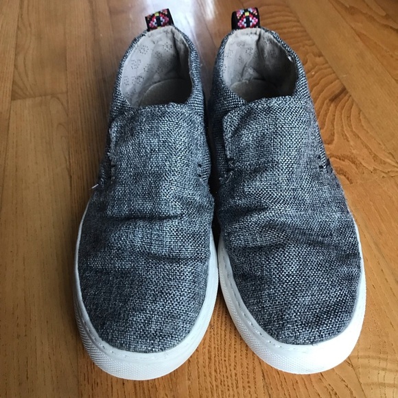 Hey Dude Peyton shoes sneakers linen grey black gray Eu 40 US womens size 9 - Picture 2 of 13